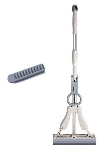 HUOQILIN Sponge Mop Super Absorbent 11'' Quadruple Roller PVA Foam Sponge Mop All Purpose Floor,A