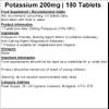 Potassium 200mg - 180 Tablets - Electrolyte - Nerve & Muscle view 2