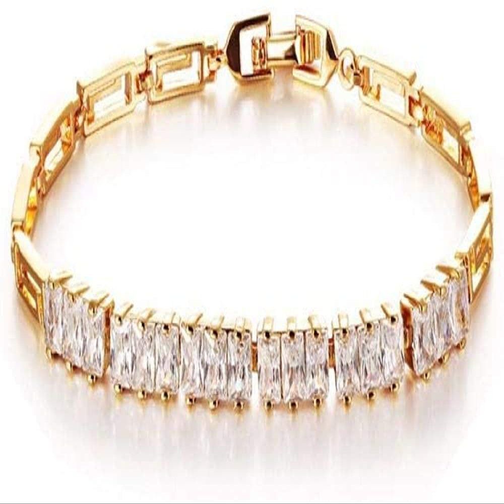 Bracelet Jewelry Birthday Gift_Empty Square Diamond Zircon Ladies Bracelet 18K Exquisite Birthday Ks461