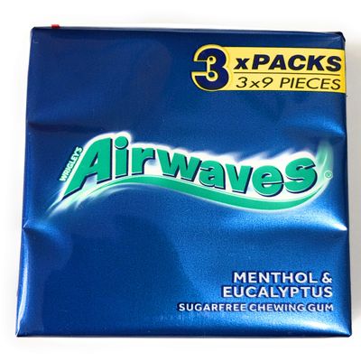 Airwaves Menthol and Eucalyptus Chewing Gumsz, 37g