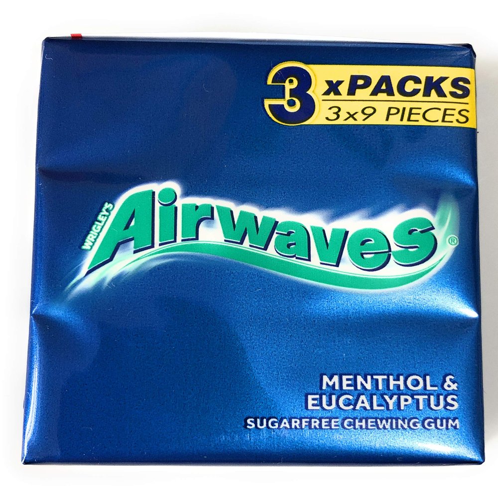 Airwaves Menthol and Eucalyptus Chewing Gumsz, 37g