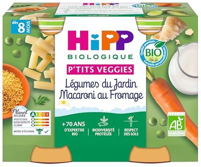 HiPP Lil' Veggies Garden Vegetables Macaroni and Cheese from 8 Months Organic 2 Pots