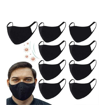 K-Mart K-MART_CLOTH_MASK_P washable fabric facial masks, black, 10 pieces