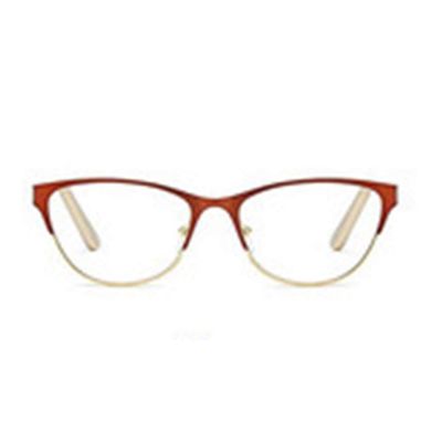 Half-Frame Cat-Eye Reading Glasses Anti-Fatigue Optical Glasses, Retro Reading Glasses, Dual-Purpose High-Definition Optical Glasses Unisex +350 Coffee