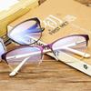Half-Frame Cat-Eye Reading Glasses Anti-Fatigue Optical Glasses, Retro Reading Glasses, Dual-Purpose High-Definition Optical Glasses Unisex +350 Coffee view 2