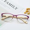 Half-Frame Cat-Eye Reading Glasses Anti-Fatigue Optical Glasses, Retro Reading Glasses, Dual-Purpose High-Definition Optical Glasses Unisex +350 Coffee view 3