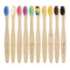 Kids Bamboo Toothbrushes 10 Pack, Children's Toothbrush Colorful Soft Bristles Eco Friendly Biodegradable Wooden Handle, Small Head Tooth Brush for Child view 3