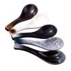 Cerficer Japanese Ceramic Soup Spoon Set of 5, 5.3" Reactive Glaze Ramen Spoons with Deep Bowl, Sturdy Porcelain Spoons for Pho, Wonton & Miso Soup, Artisan Asian Dinnerware, Dishwasher Safe view 1