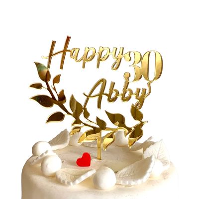 Personalised Name Age Cake Topper, Laurel Wreath, Customized Age, Happy Birthday, Custom Party Sign, Table Decorations, Cupcake Decor, Cake Centerpiece, 20th 30th 40th 50th 60th 70th 80th Cake Toppers