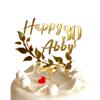Personalised Name Age Cake Topper, Laurel Wreath, Customized Age, Happy Birthday, Custom Party Sign, Table Decorations, Cupcake Decor, Cake Centerpiece, 20th 30th 40th 50th 60th 70th 80th Cake Toppers view 1