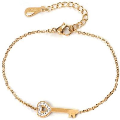 Bracelet Jewelry Bracelet Stainless Steel Chain Bracelet Key Cubic Zirconia Gold Bracelet Female Jewelry Gift