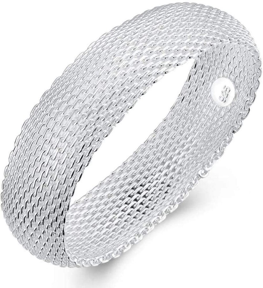 Bracelet Jewelry Silver Big Closed Net Bracelet Round Shape Silver Bracelet Jewelry