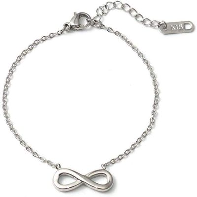 Bracelet Jewelry Bracelet Female Girl Jewelry Gift Stainless Steel Bracelet Silver Infinity Symbol Chain Bracelet