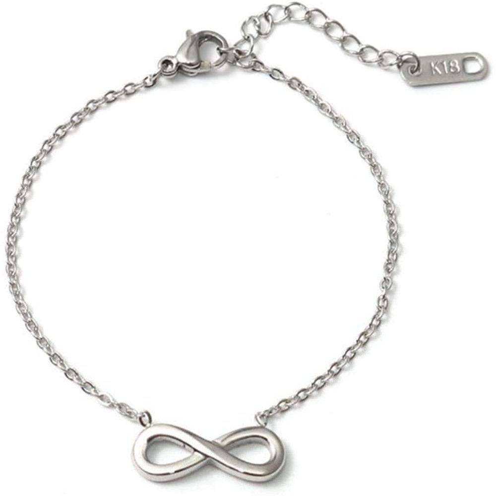 Bracelet Jewelry Bracelet Female Girl Jewelry Gift Stainless Steel Bracelet Silver Infinity Symbol Chain Bracelet