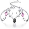 Bracelet Jewelry S925 Silver Sika Deer Bracelet Ladies Pink Diamond Bracelet Bracelet Jewelry view 1