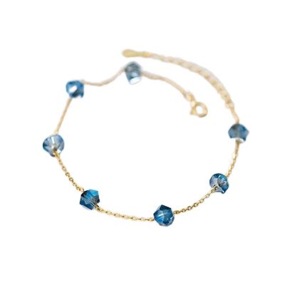 Bracelet Jewelry S925 Silver Bracelet Faceted Synthetic Crystal Bracelet Gold Plated Bracelet