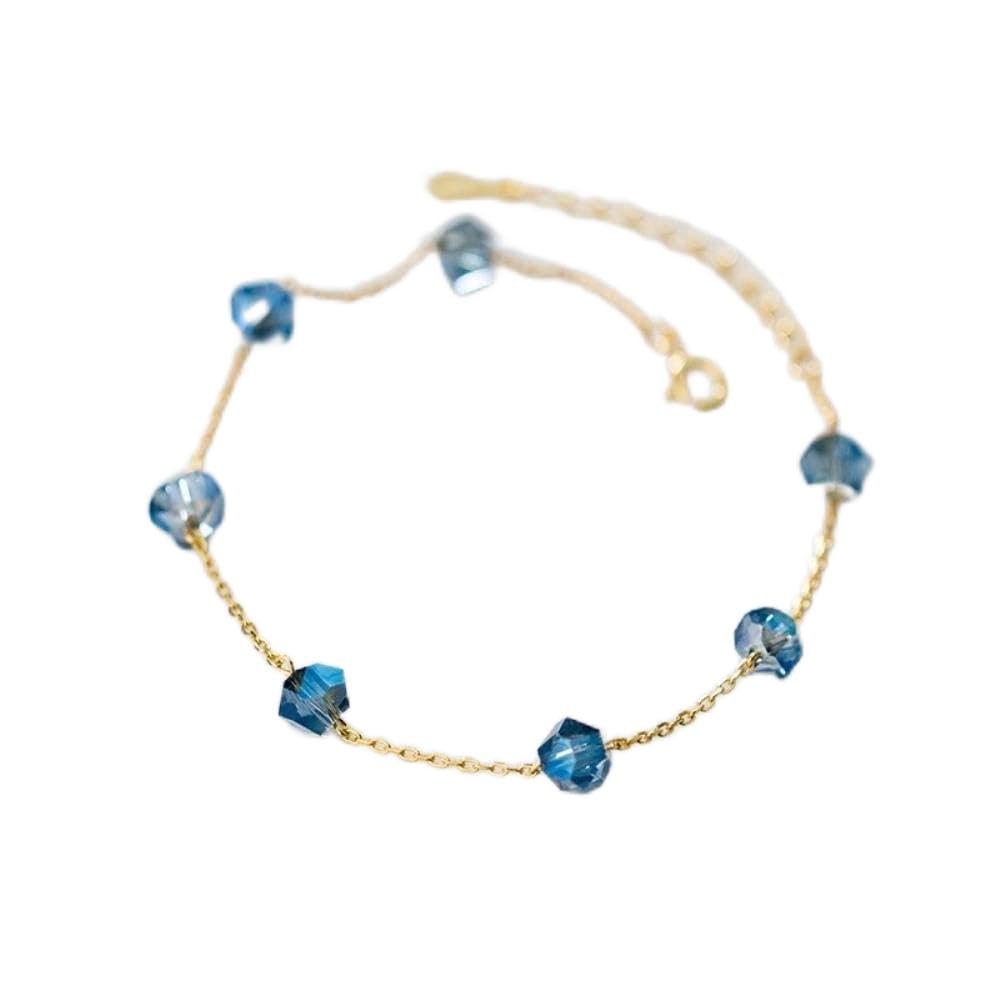 Bracelet Jewelry S925 Silver Bracelet Faceted Synthetic Crystal Bracelet Gold Plated Bracelet