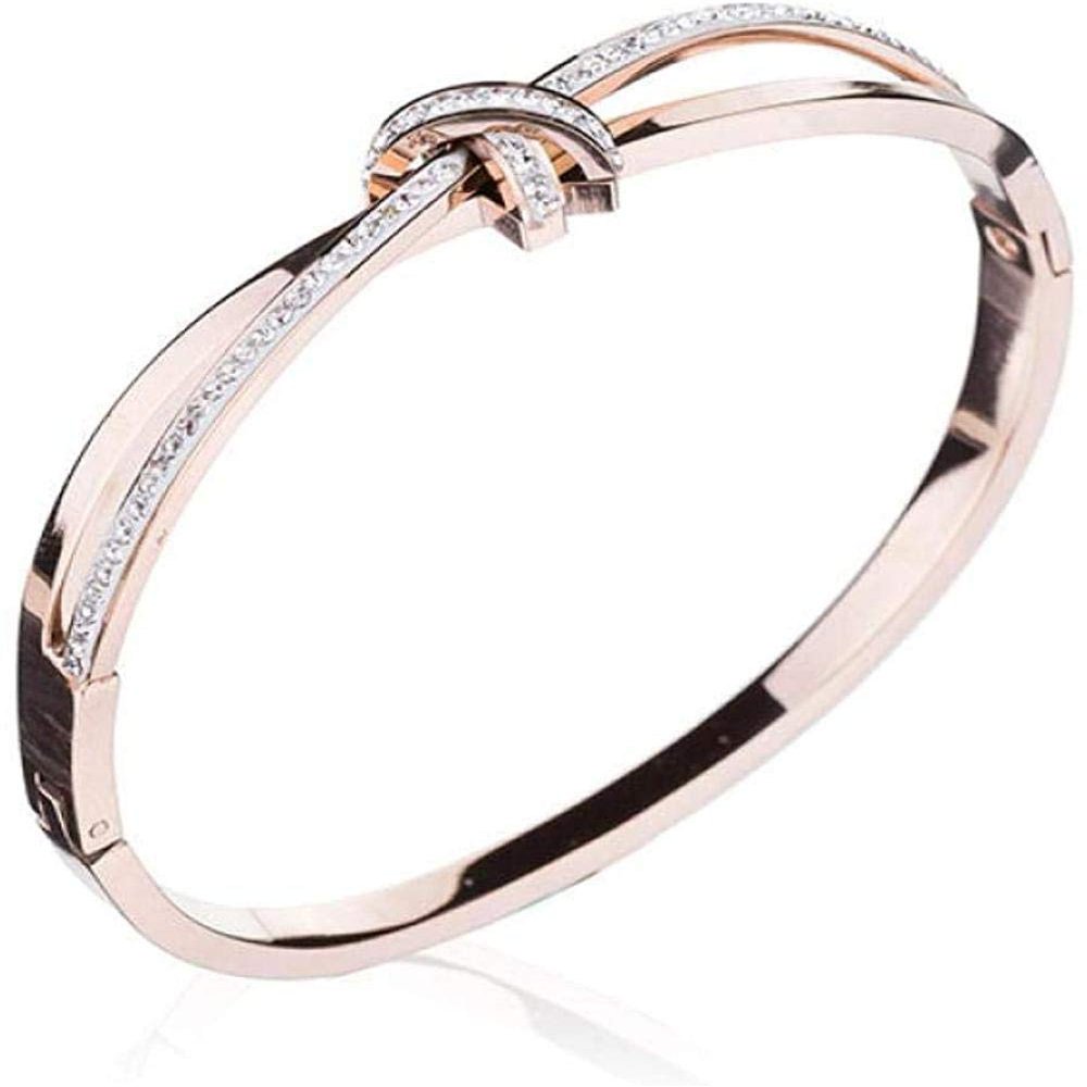 Bracelet Jewelry Bracelet Bracelets Wristband Jewelry Full Diamond Bow Bracelet Titanium Steel High-Grade Bracelet Jewelry