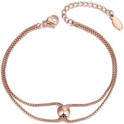 Bracelet Jewelry Stainless Steel Bracelet Trendy Style Double-Layer Charm Bracelet Ladies Stainless Steel Bohemian Summer Jewelry