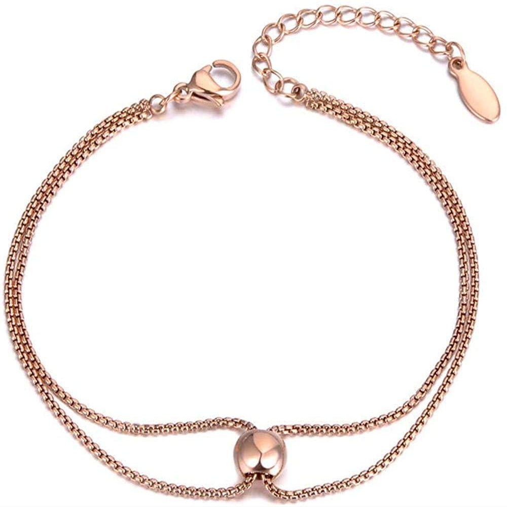 Bracelet Jewelry Stainless Steel Bracelet Trendy Style Double-Layer Charm Bracelet Ladies Stainless Steel Bohemian Summer Jewelry