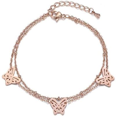 Bracelet Jewelry Stainless Steel Bracelet Classic Rose Gold Love Girl Bracelet Stainless Steel Heart-Shaped Charm Bracelet Jewelry