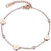 Bracelet Jewelry Stainless Steel Bracelet Stainless Steel Bracelet Roman Numerals Rose Gold Color Rhinestone Couple Engagement Jewelry view 1