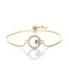Bracelet Jewelry Classic Trendy Turkish Gold Evil Eye Bracelet Pave Blue Eye Gold Chain Bracelet Adjustable Female Party Jewelry 24Cm view 1
