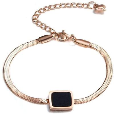 Bracelet Jewelry Stainless Steel Bracelet Classic Square Black Shell Bracelet Jewelry Titanium Steel Charm Ladies Bracelet