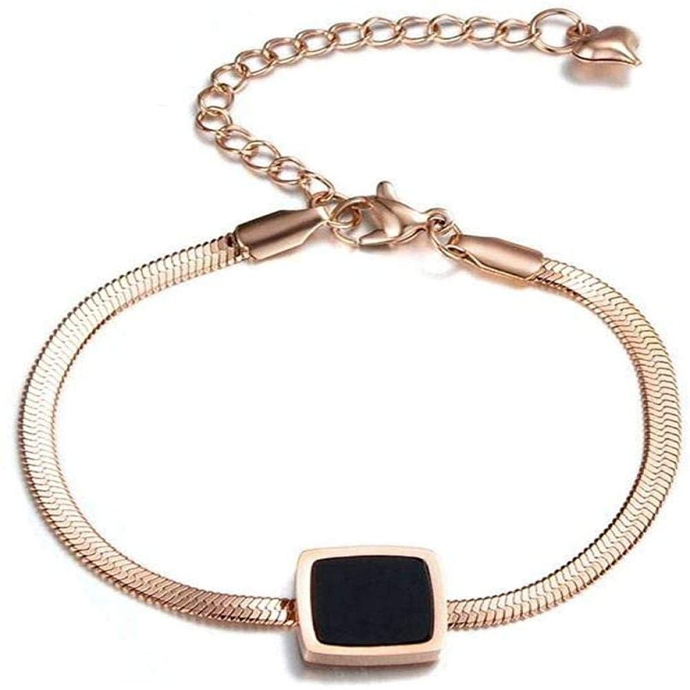 Bracelet Jewelry Stainless Steel Bracelet Classic Square Black Shell Bracelet Jewelry Titanium Steel Charm Ladies Bracelet