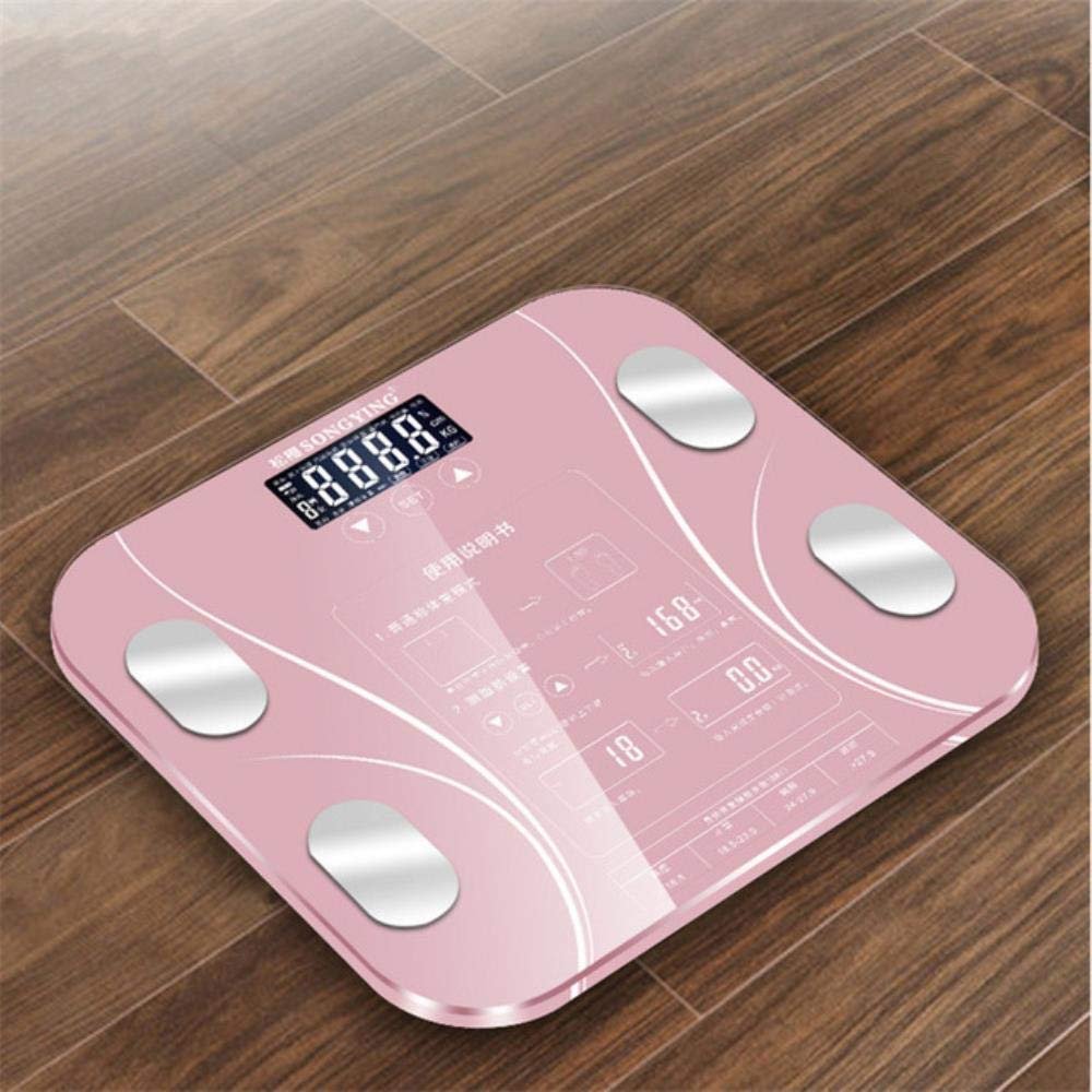 Bathroom Human Body Fat BMI Scale LCD Digital Weight Mi Scales Floor Display Body Index Electronic Smart Weighing Scales,Pink,China