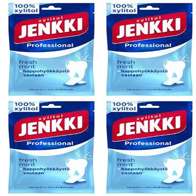 Cloetta Jenkki Xylitol Professional Freshmint Chewing Gum 4 Packs of 90g