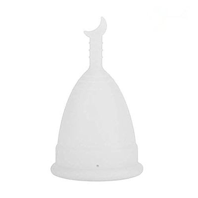 2Pcs Silicone Menstrual Cup, Reusable Period Feminine Lady Hygiene Cup Comfortable Alternative Protection for Tampons and Cloth Sanitary Napkins (White)