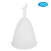 2Pcs Silicone Menstrual Cup, Reusable Period Feminine Lady Hygiene Cup Comfortable Alternative Protection for Tampons and Cloth Sanitary Napkins (White) view 2