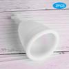 2Pcs Silicone Menstrual Cup, Reusable Period Feminine Lady Hygiene Cup Comfortable Alternative Protection for Tampons and Cloth Sanitary Napkins (White) view 4