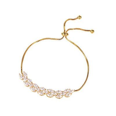 Bracelet Jewelry Adjustable Micro Inlaid Diamond Bracelet Ladies Leaf Zircon Bracelet