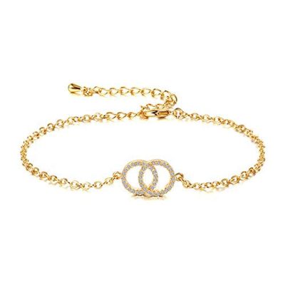 Bracelet Jewelry Women S Bracelet Simple Double Ring With Zircon Bracelet