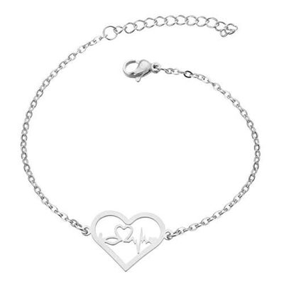 Bracelet Jewelry Women S Heart Bracelet Stainless Steel Wave Bracelet
