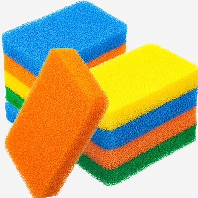 10 Pieces Silicone Dish Sponge Silicone Scrubber Sponge Reusable Kitchen Scrubbing Cleaning Sponge Soft Dish Scrubber for Dishes Fruit Vegetable