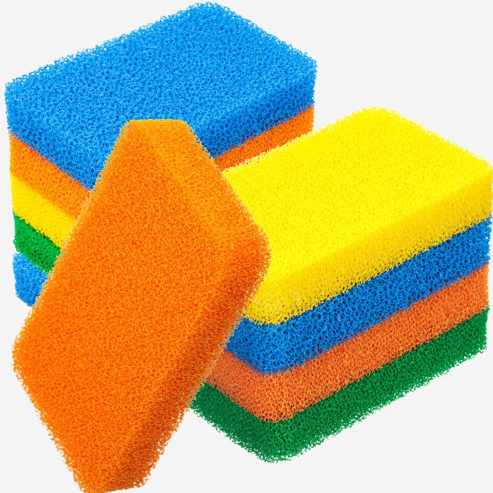 10 Pieces Silicone Dish Sponge Silicone Scrubber Sponge Reusable Kitchen Scrubbing Cleaning Sponge Soft Dish Scrubber for Dishes Fruit Vegetable