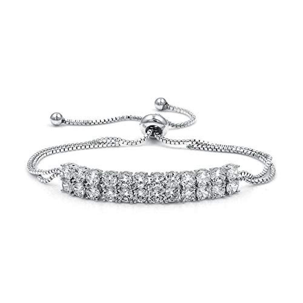Bracelet Jewelry Women S Bracelet Double Row Round Zircon Crystal Bracelet