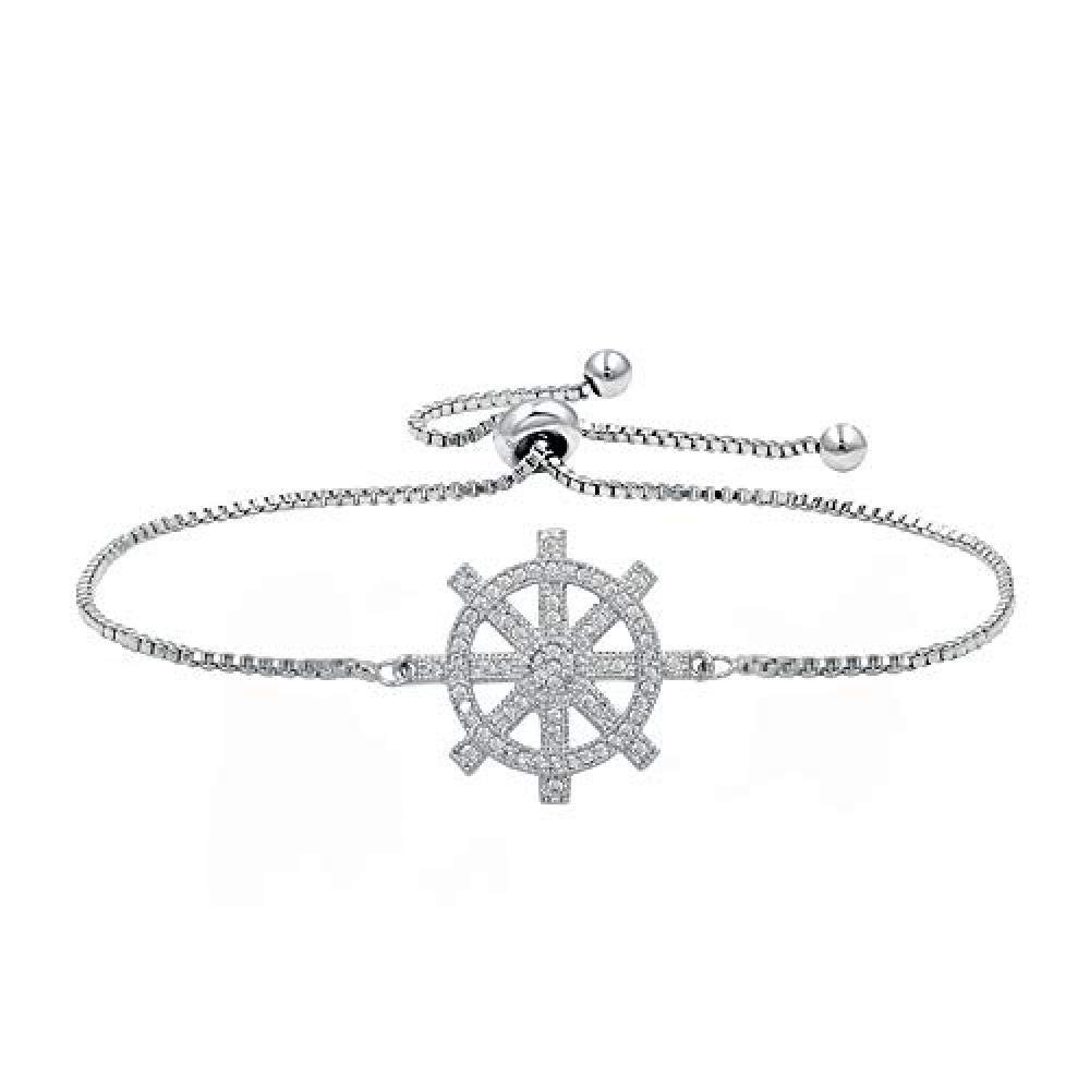 Bracelet Jewelry Women S Bracelet Rudder Copper Micro-Set Zircon Pull Bracelet