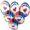100 Rainbow THANK YOU wrapped rock sweets with a red heart in Mango Passion Cheesecake Flavour - suitable for vegans view 1