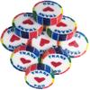 100 Rainbow THANK YOU wrapped rock sweets with a red heart in Mango Passion Cheesecake Flavour - suitable for vegans view 2