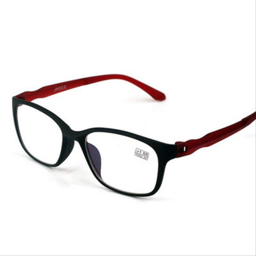 2 Pack,Reading Glasses Men Anti Blue Presbyopic Eyeglasses Antifatigue Computer Eyewear Protective Glasses Foldable +250 red