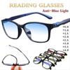 2 Pack,Reading Glasses Men Anti Blue Presbyopic Eyeglasses Antifatigue Computer Eyewear Protective Glasses Foldable +250 Blue view 3