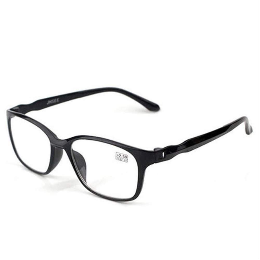 2 Pack,Reading Glasses Men Anti Blue Presbyopic Eyeglasses Antifatigue Computer Eyewear Protective Glasses Foldable +300 Black