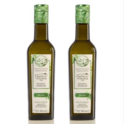CASTILLO DE CANENA | Spanish Extra Virgin Olive Oil Picual Family Reserve (Reserva Familiar Picual) - Pack 2 bottles of 500 ml