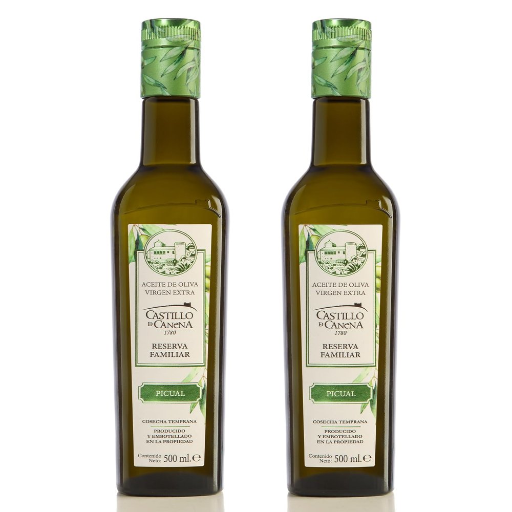 CASTILLO DE CANENA | Spanish Extra Virgin Olive Oil Picual Family Reserve (Reserva Familiar Picual) - Pack 2 bottles of 500 ml