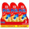 Pril Gold Gel Dishwasher, Anti Odour Action, Vinegar, 3 Packs of 33 Washes view 1