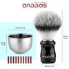 Anbbas Synthetic Badger Shaving Brush,3in1 Kit with Stainless Steel Shaving Stand and Bowl for Men Wet Close Shave view 3